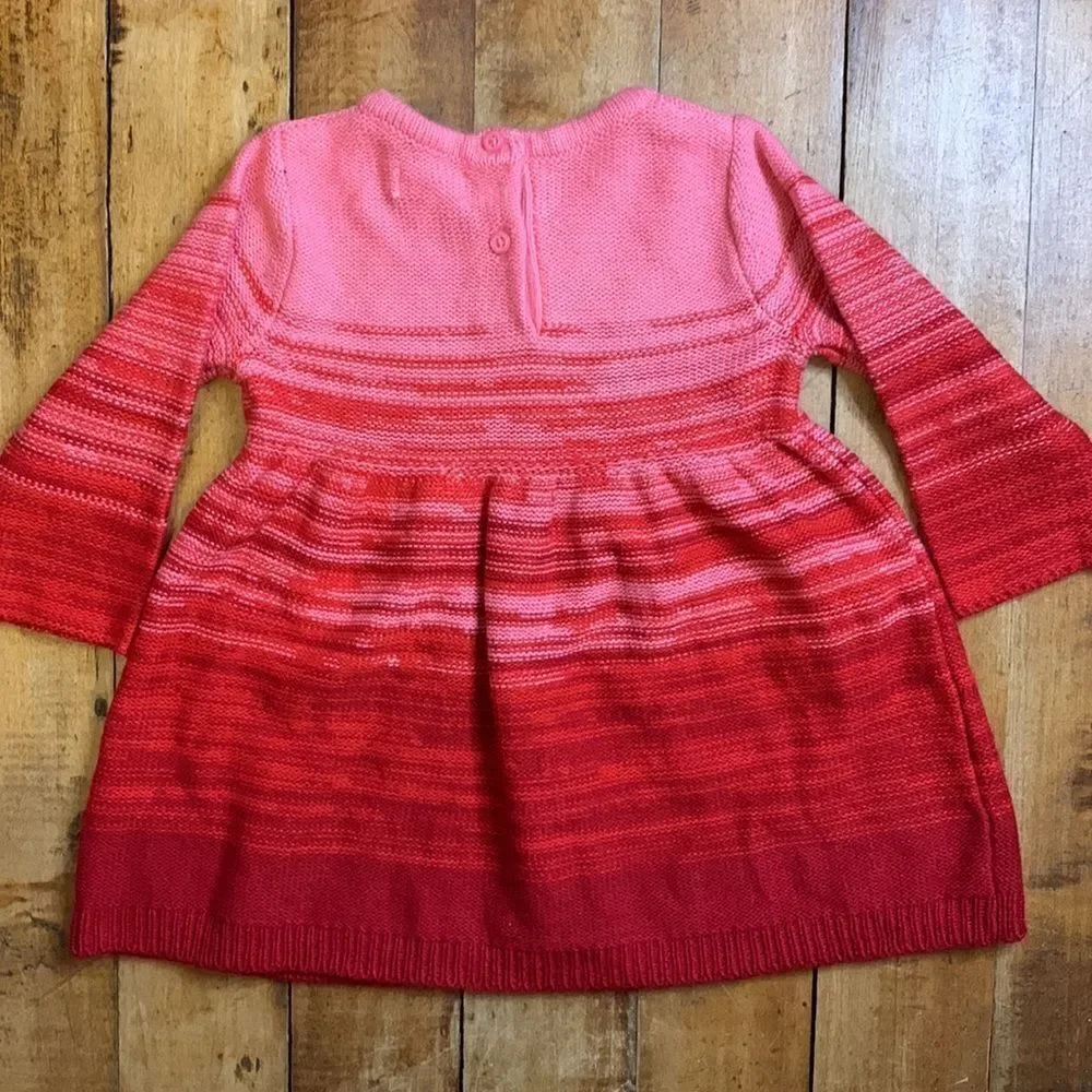 Gymboree sweater dress size 12 to 18 mos red pink Valentines Day outfit holiday